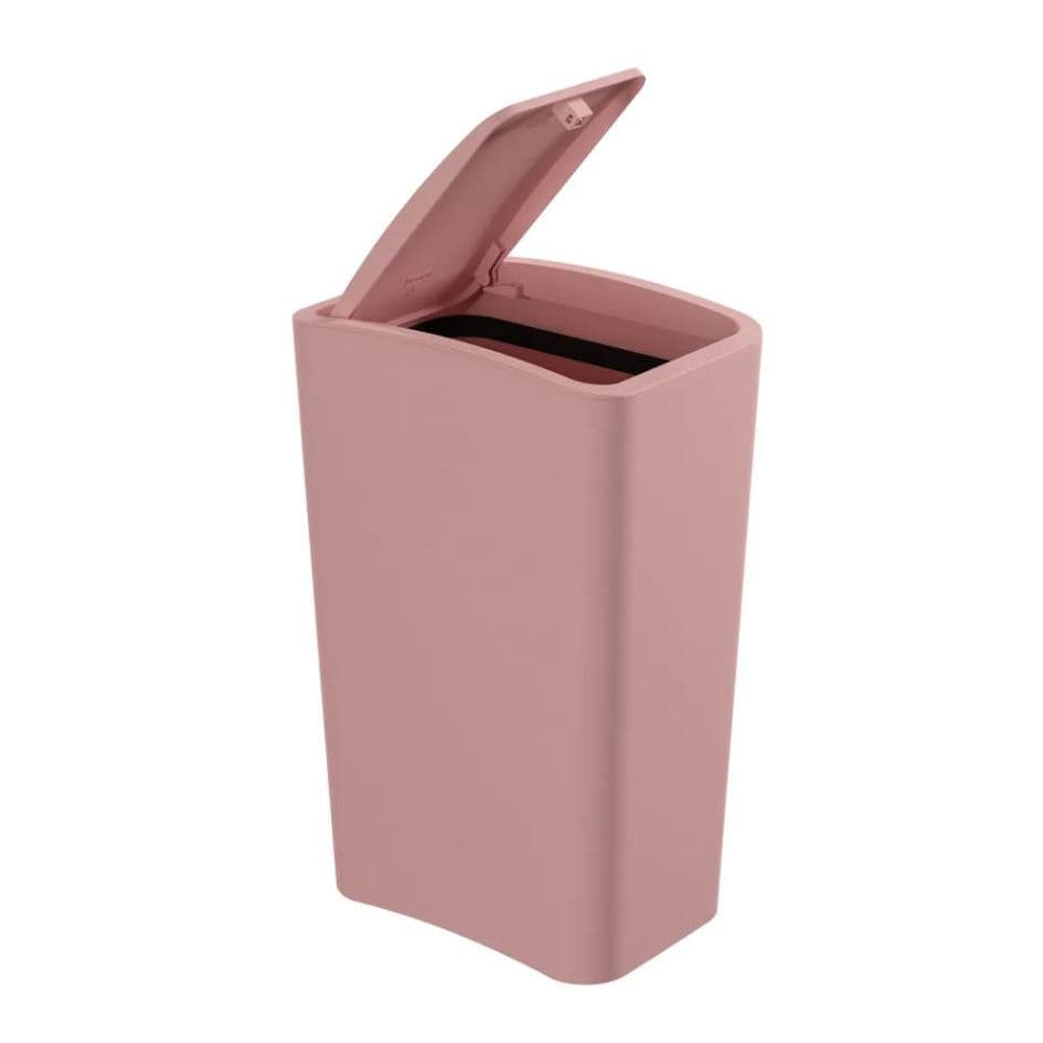 LIxeira plastica com tampa click 8 litros Rosé Astra - LTC2RSE