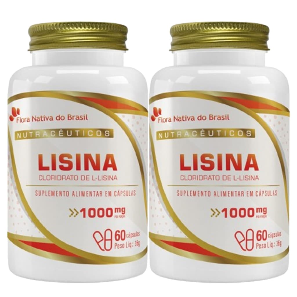 2 Lisina 1000mg Porção 60 Cápsulas