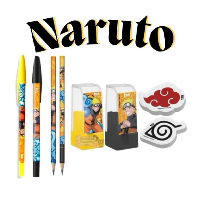 1 UNIDADE NARUTO Lápis, Apontador e Borracha Tris Anim