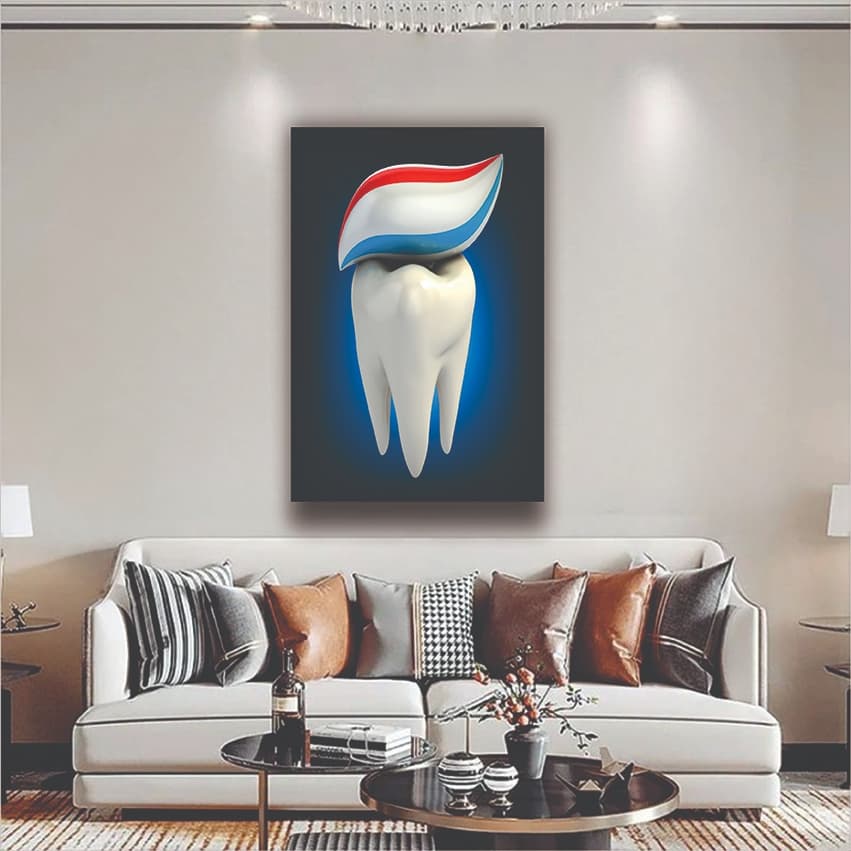 Quadro Decorativo Dente Saudável Dentista Consultório Saúde 1 pç