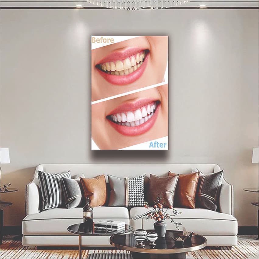 Quadro Decorativo Dentista Consultório Dentes Brancos 1 pç