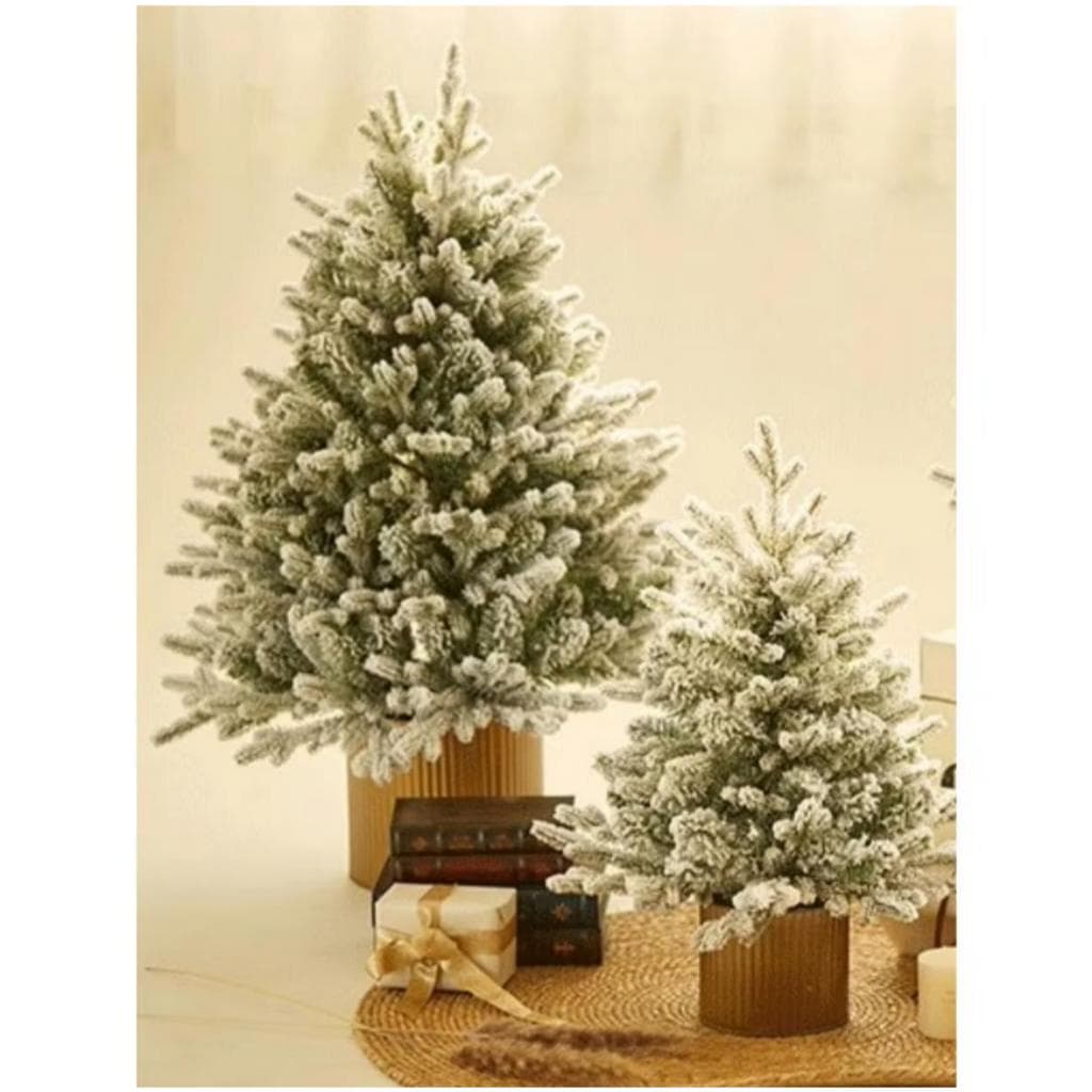 Árvore Pinheiro De Natal Luxo Nevada Com Base De Metal