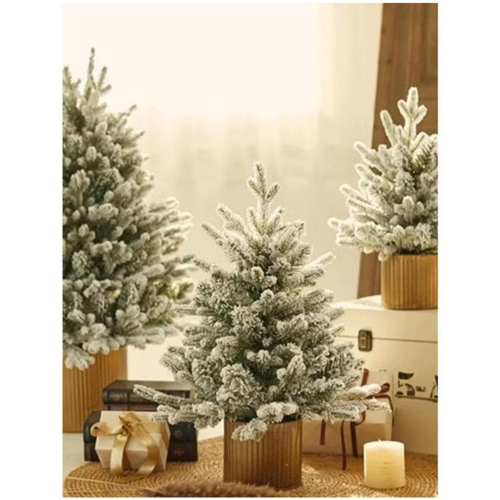 Árvore Pinheiro De Natal Luxo Nevada Com Base De Metal