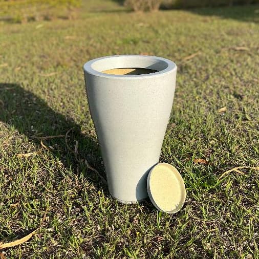 Vaso Para Plantas Decorativo Em Polietileno Coluna Redonda Elegance N2 C/ Prato