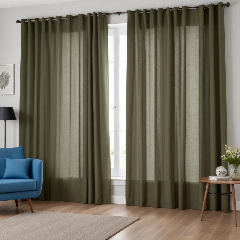 Cortina Sala e Quarto Lisa Verde Musgo - 300x280 / 300x250 / 300x230