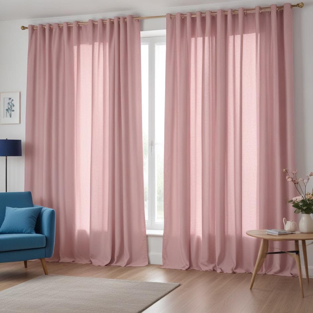 Cortina Semi-Blackout Para Sala e Quarto 3.00m x 2.30m - Rosa