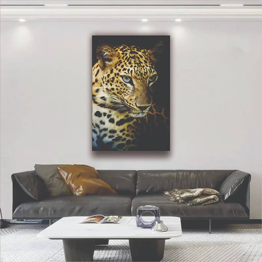 Quadro Decorativo Onça Pintada Realista Luxo Quarto Sala 1 pç