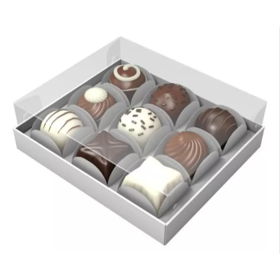 50 X Caixa Brigadeiro P/ 9 Doces Gourmet / Doces / Bombons