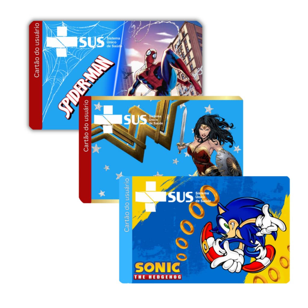 Cartão SUS Plastificado Personalizado Diversos Temas e Personagens