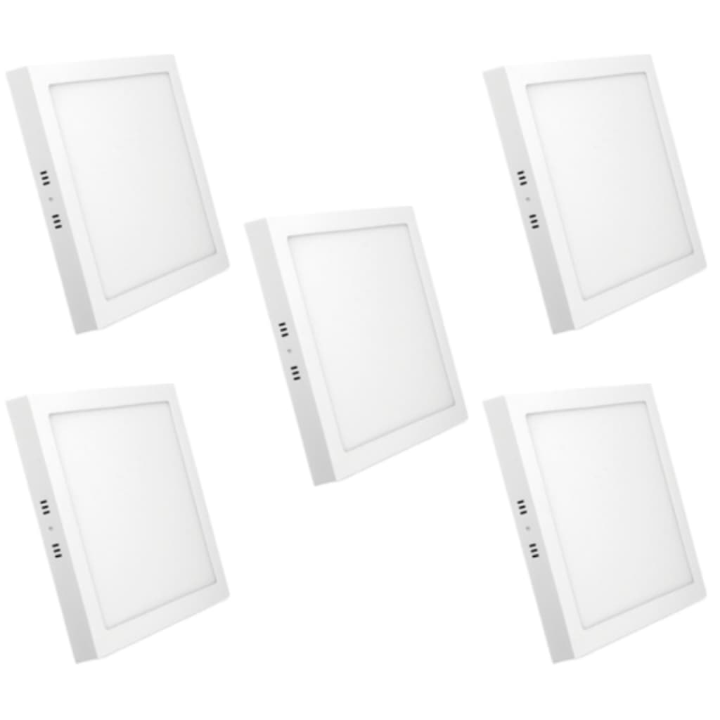 Kit 5 Luminaria Painel Plafon Sobrepor Bivolt Quadrado 12w Led Teto - ELGIN