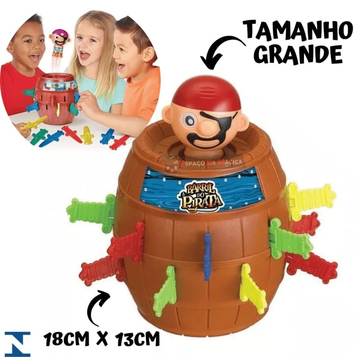 Brinquedo Barril Do Pirata Jogo Pula Pirata Diversão Criança Infantil Interativo Menino Menina Presente