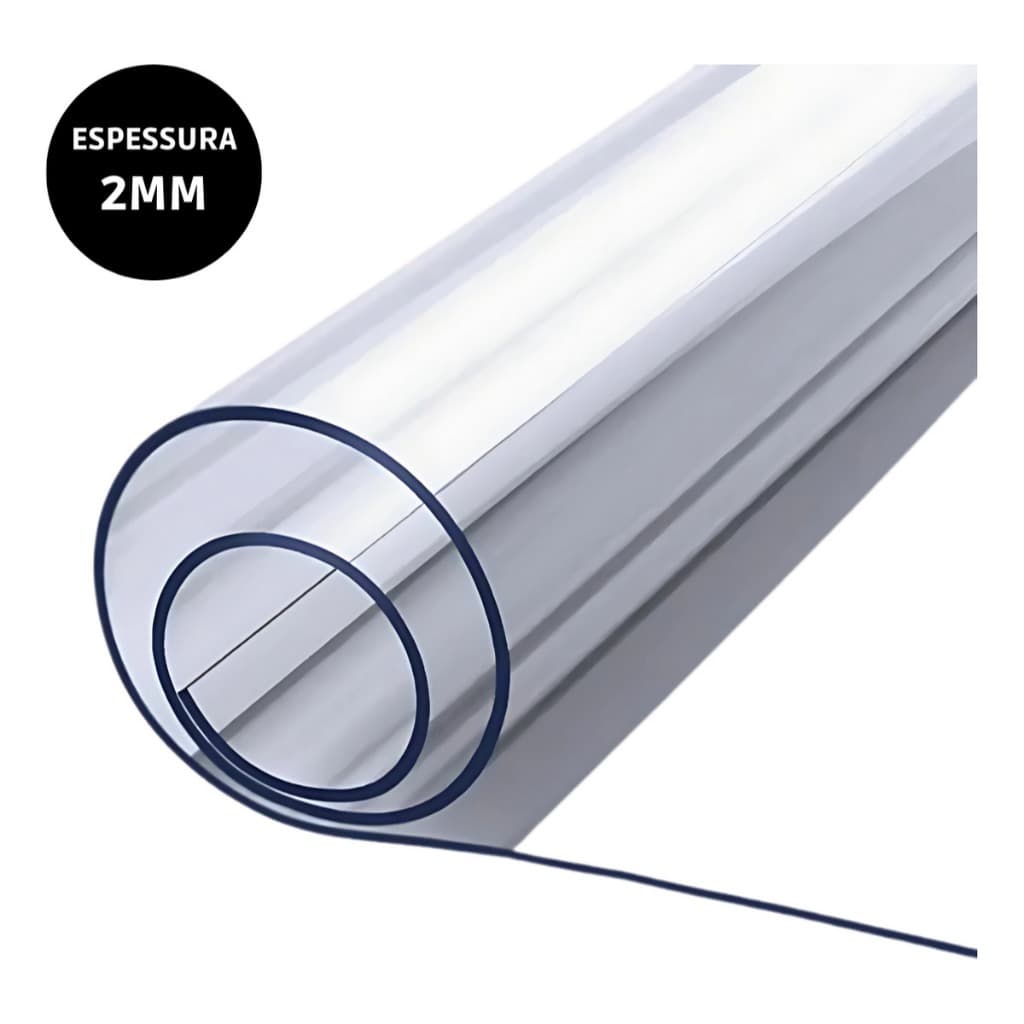 Plástico Transparente Cristal 2mm 80cm x 1,40m Toalha De Mesa Lona Toldo Avião Protege Arranhões