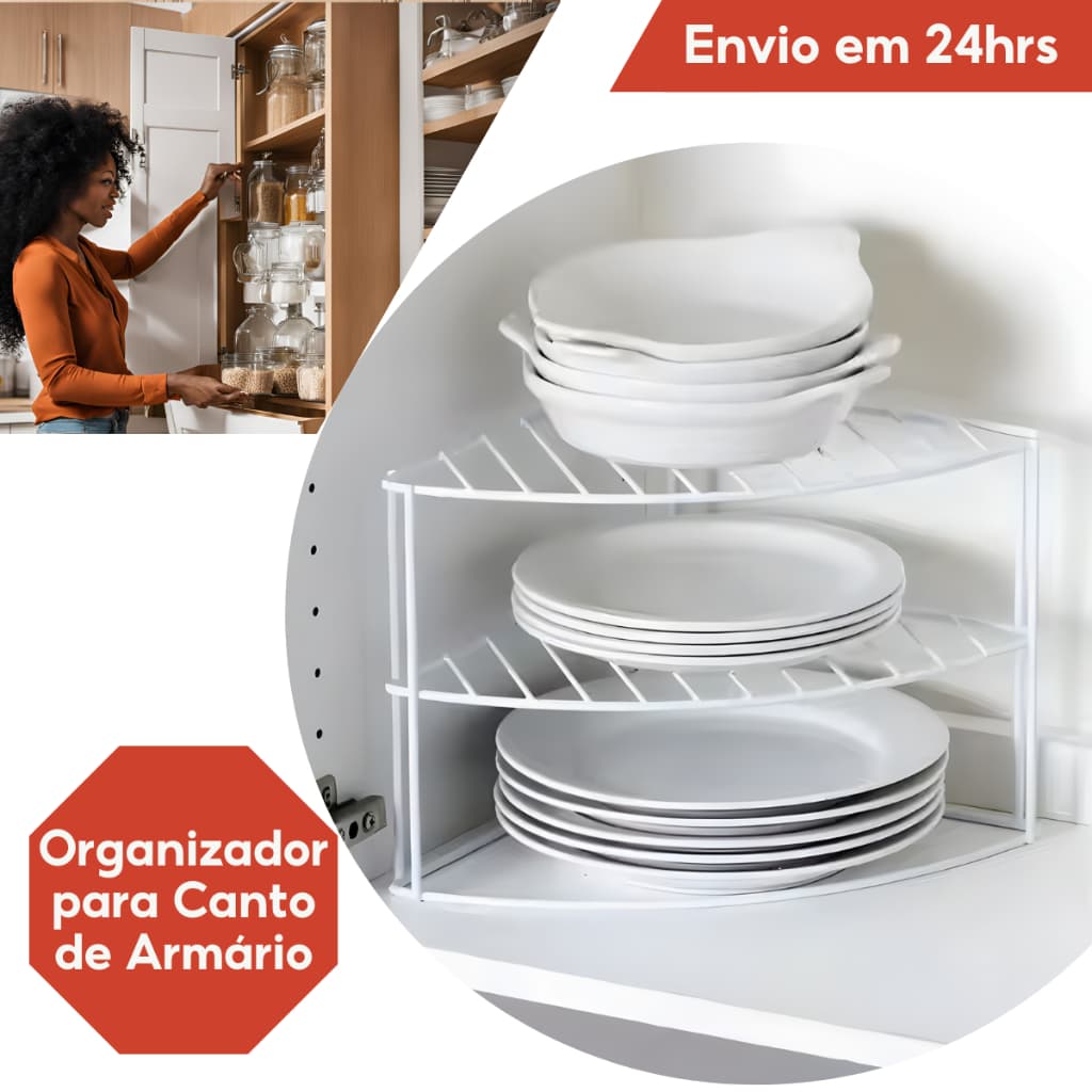 Organizador Prateleira Divisória de Armário Cozinha Organizador de Armário Aramado