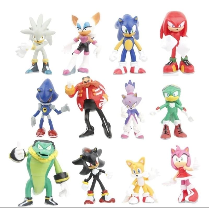 Boneco  Brinquedo Sonic Sombra Knuckles Tails Amy Super Sonic