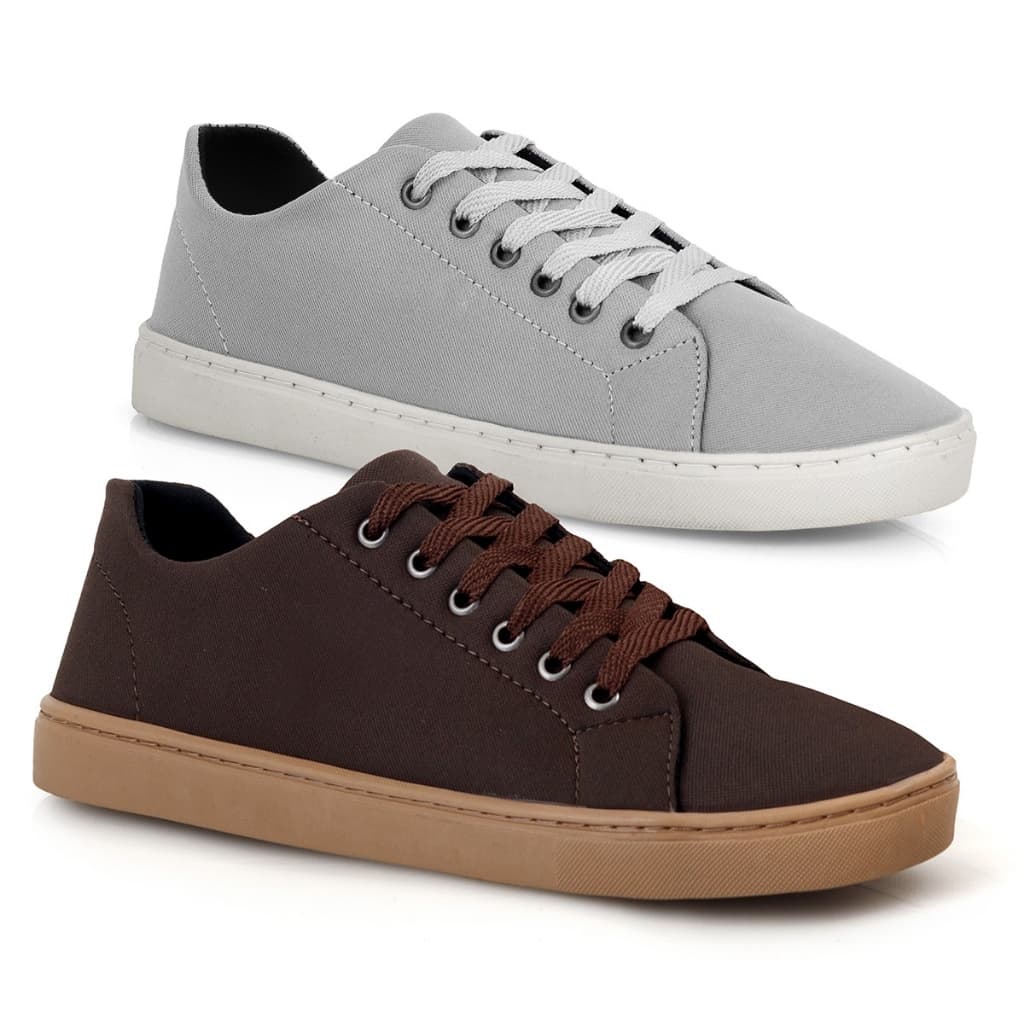 Kit 2 Pares Tenis Masculino Casual Confortavel Leve Versatil Sapatenis Moda Estilo Dia a Dia Urbano