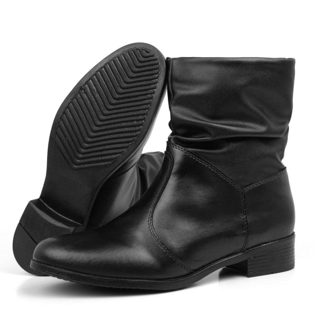 Bota Coturno Feminino Enrrugada Levissima Exclusiva Outono Inverno Exclusiva
