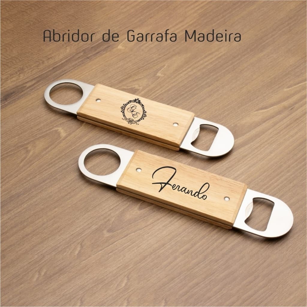 Abridor de Garrafa Madeira Personalizado 10 unidades
