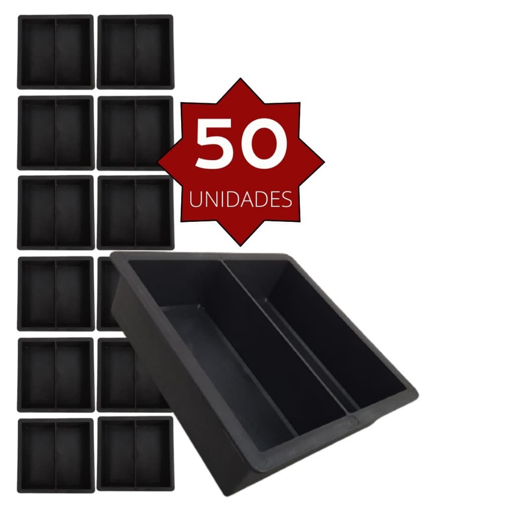 Forma Piso Bloquete Paver Tijolinho Duplo Concreto 20x10x6 ( Kit Com 50 )