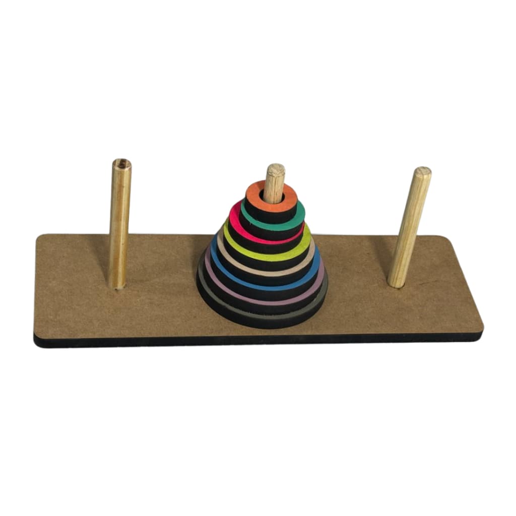 Torre de Hanói Brinquedo Educativo/Pedagógico de Madeira