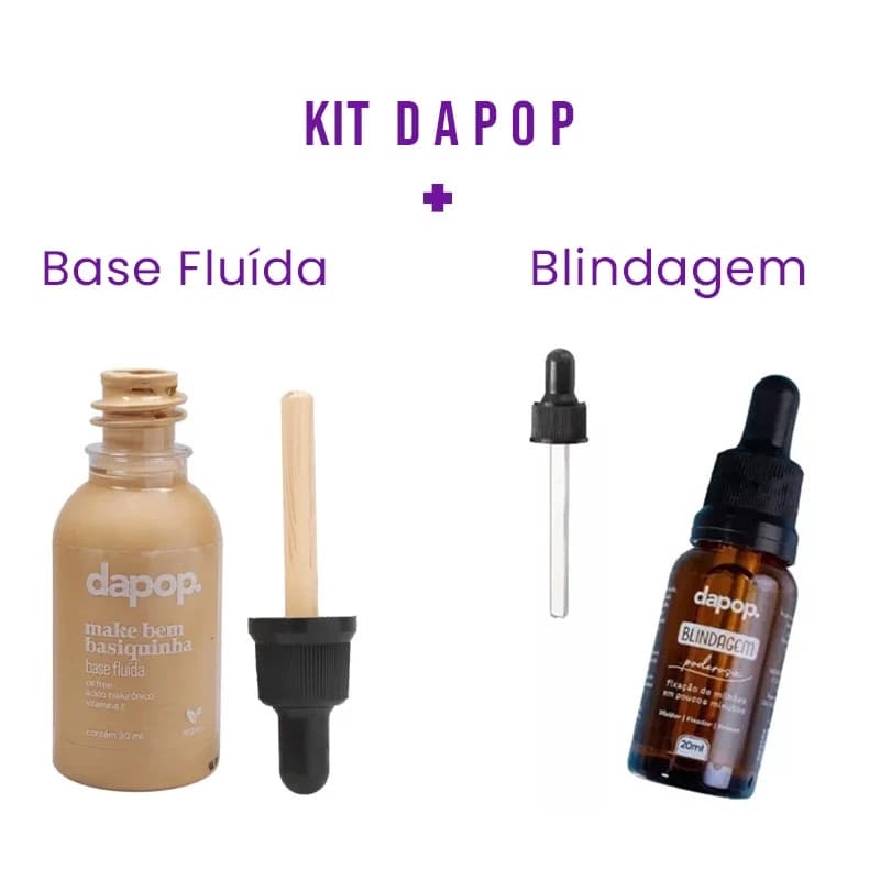 Kit Base Fluida Cores Novas + Blindagem Primer Fixador Bem Basiquinha Maquiagem Dapop