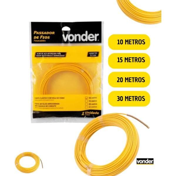 Passa Fio Guia Com Alma De Aço Resistente Profissional Vonder