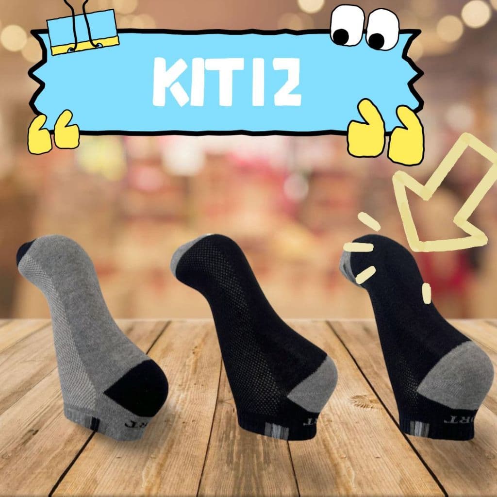 Kit6, 12 e 24 Pares Meia Masculino 40-46 Varios Estampa Aleatorio CANO BAXIO