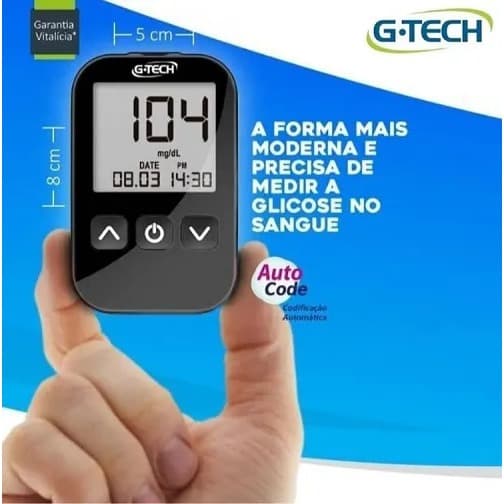 Medidor de Glicose G-Tech Lite (Somente o Medidor + Bateria)