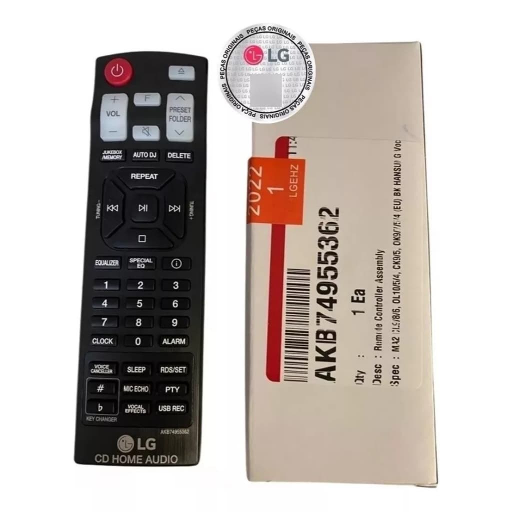 Controle Remoto Original System Som LG Akb74955362 = AKB74955301 Akb74955302 CM5660 CMS5760F Om4560 Cl65 Cls65f