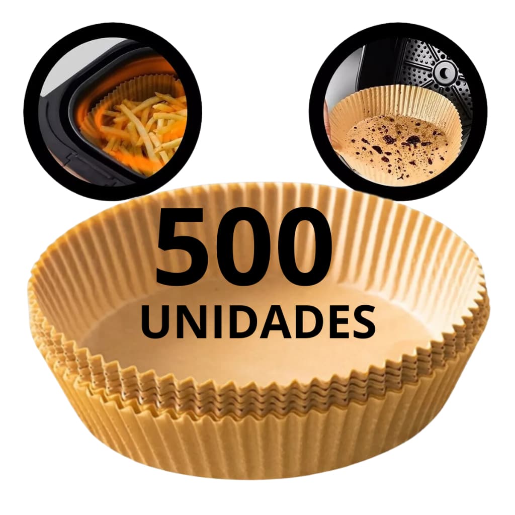Kit 500 Papel Descartável Air Fryer Antiaderente Grande