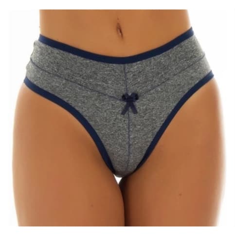 Kit 5 Calcinhas Mescla Cós Alto Comportada Plus Size