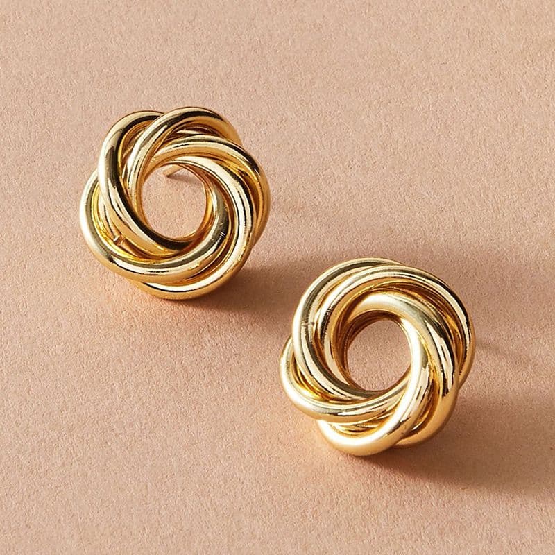 Brincos Europeus E Americanos De Luxo Leve Irregulares Dourado