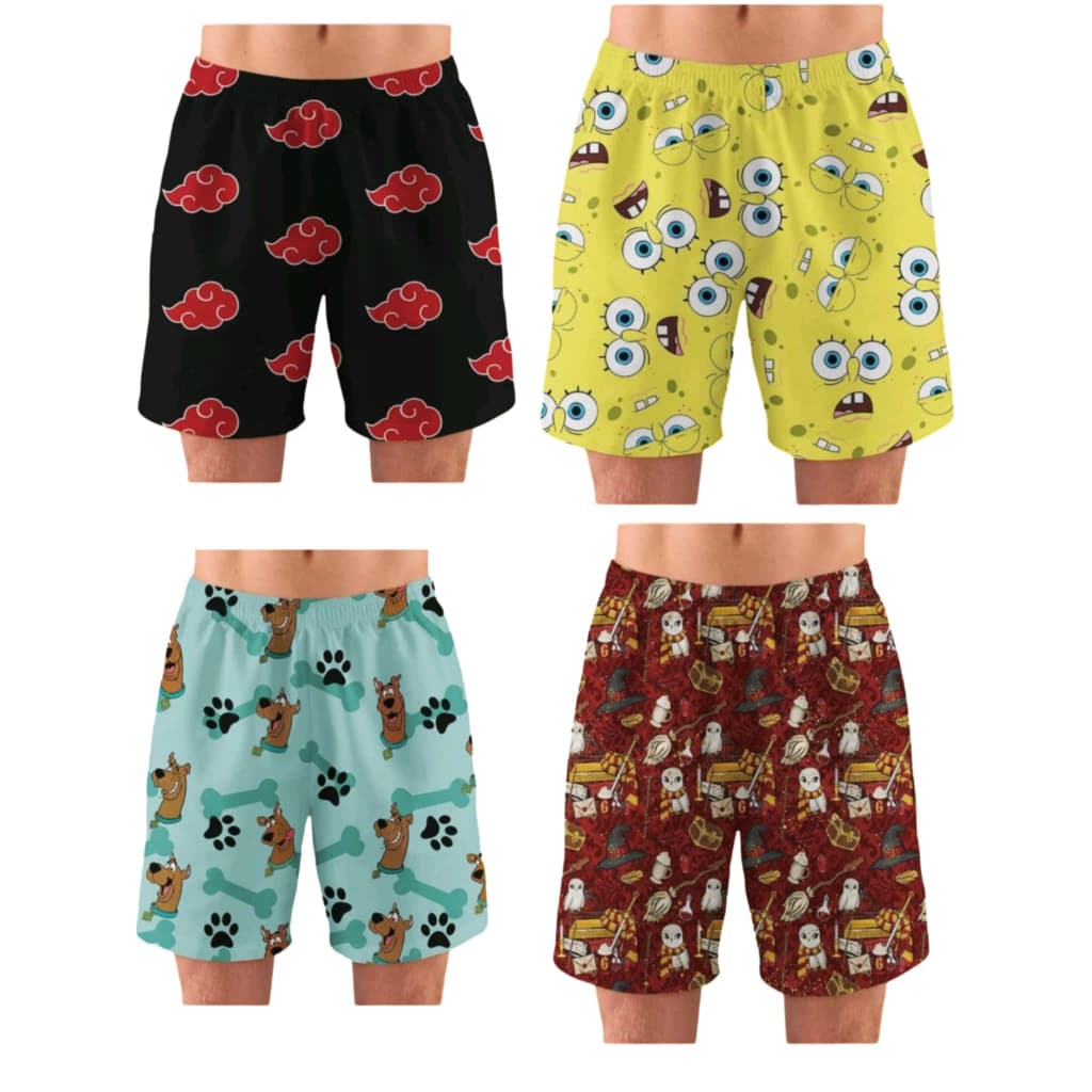 Pijama masculino samba canção personagens short para dormir