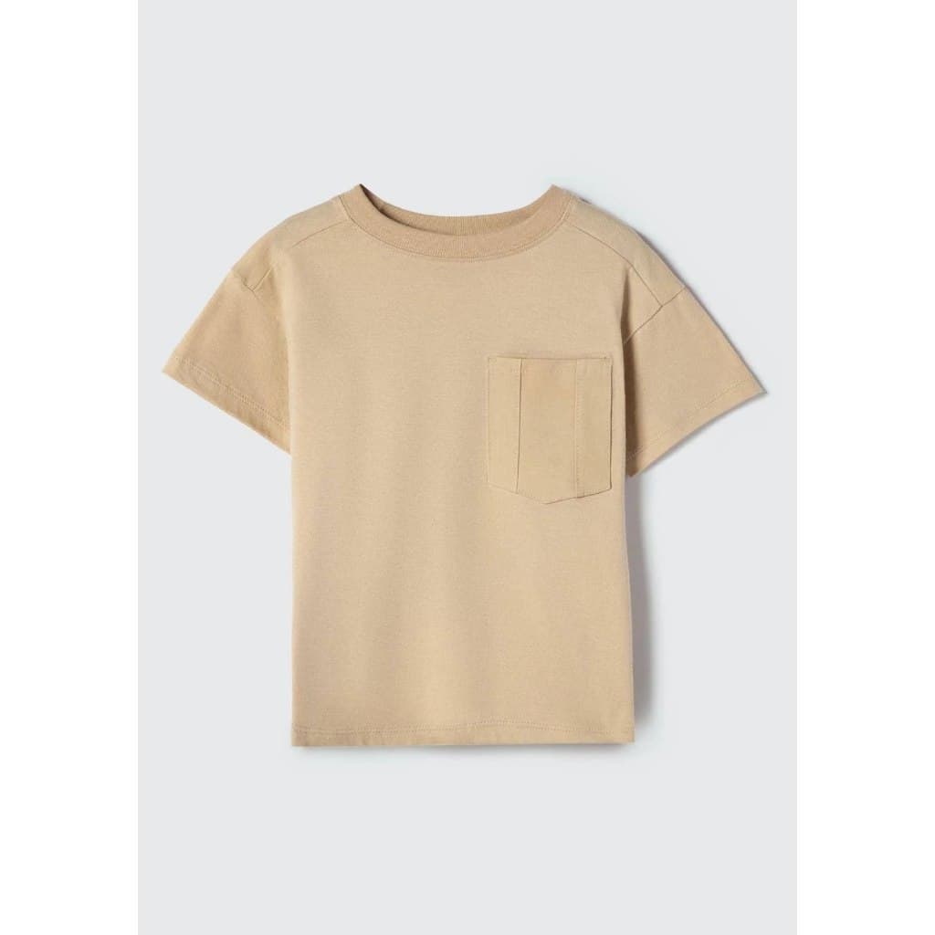 Camiseta Infantil com Bolso (Marrom Claro) Hering Kids
