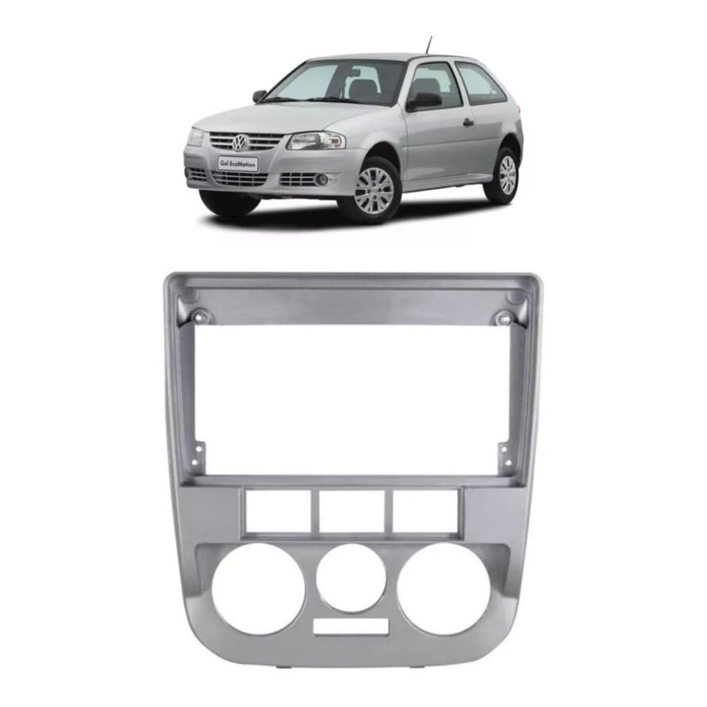 MOLDURA 9" POLEGADAS GOL G4 2005/2014 - PRATA