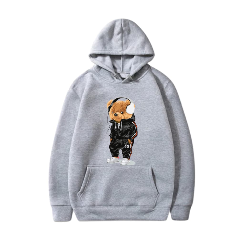 Moletom Infantil Blusa de Frio Abrigo Premium Urso Rapper Ursinho Descolado com Fone