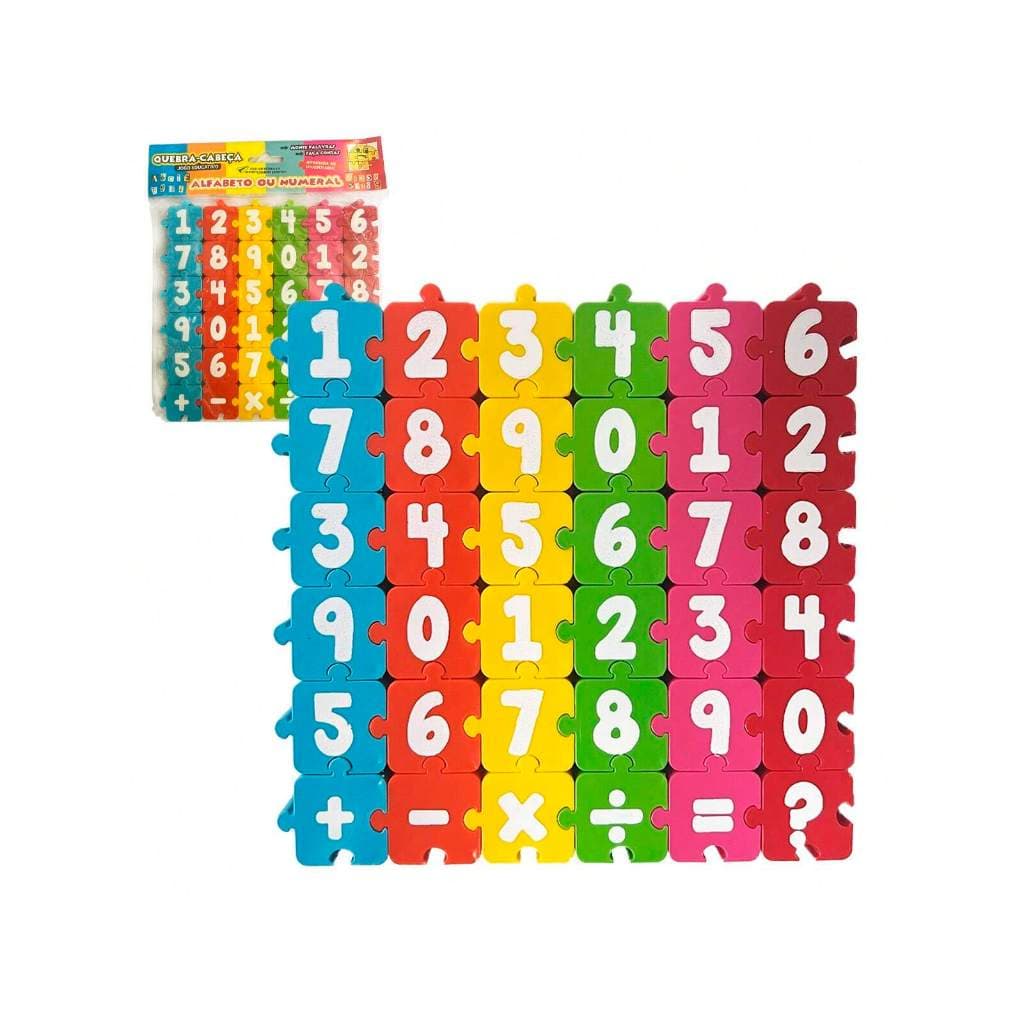Quebra-cabeça Jogo Educativo Alfabeto Ou Numeral Aprendizado Divertido