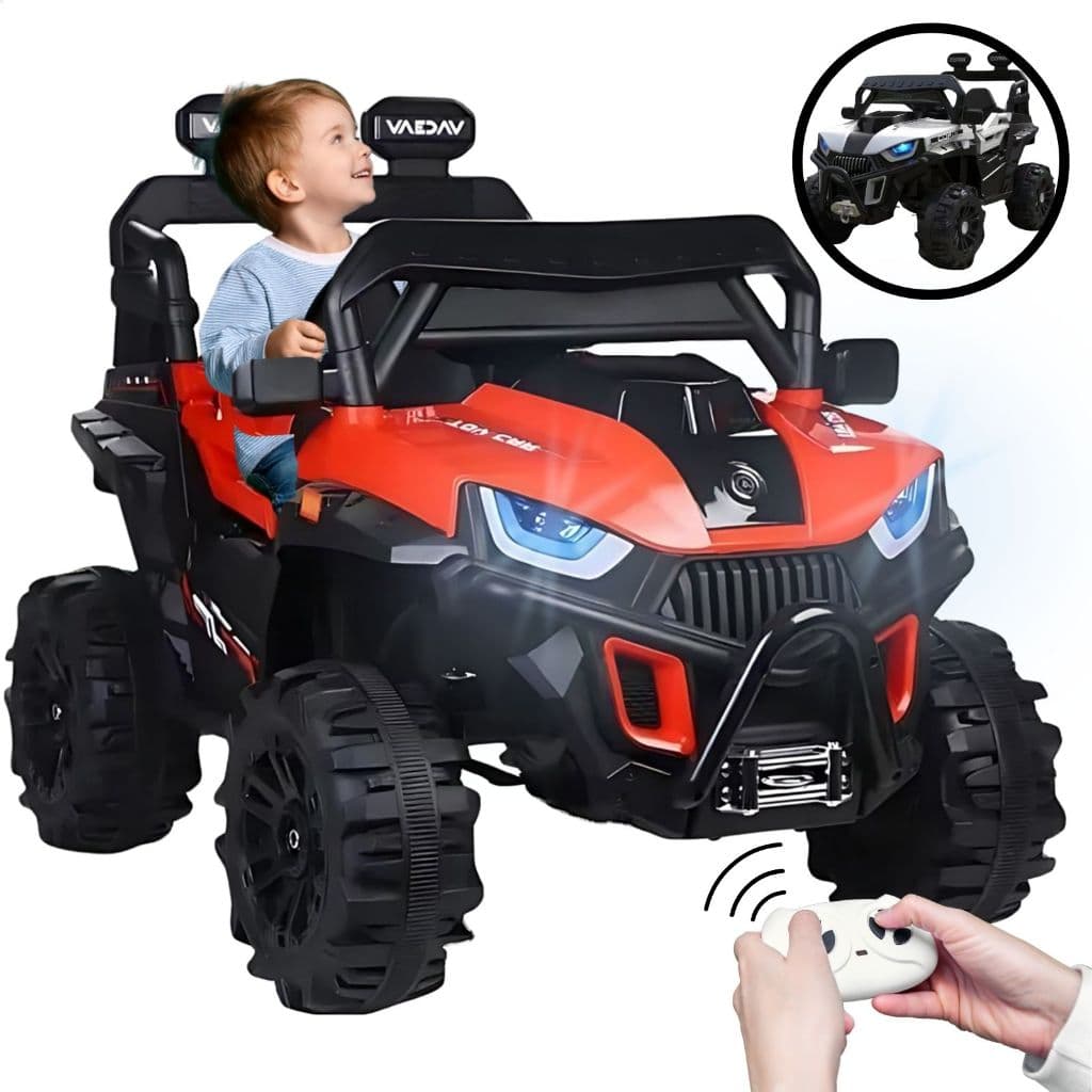 Carro Carrinho Elétrico Infantil Menino Passeio Quadriciclo Brinquedo com Controle Remoto