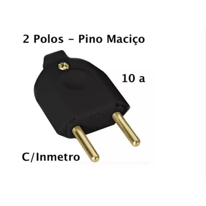 V-28 PINO MACHO 2P 10A MACIÇO PRETO