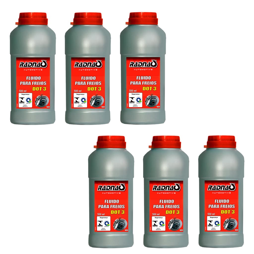 Fluido De Freio Radnaq Dot3 500ml - 06 Unidades