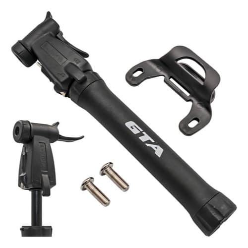 Bomba Ar Bike Bico Fino e Grosso Com Suporte Infla Nos 2 Sentidos Bidirect 80PSI GTA