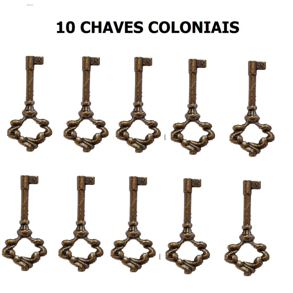 KIT COM 10 CHAVES GORJE PARA GUARDA ROUPA ANTIGO RETRO