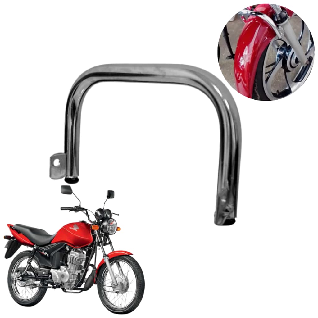 Barra Estabilizadora Moto CG Fan 125 Cromado Todos os Anos Fixador Paralama