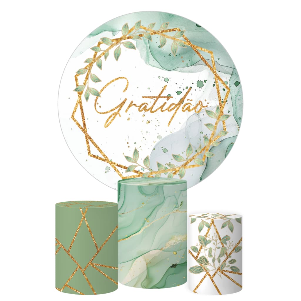 Trio Capas Cilindros + Painel Tema Gratidão Veste Fácil