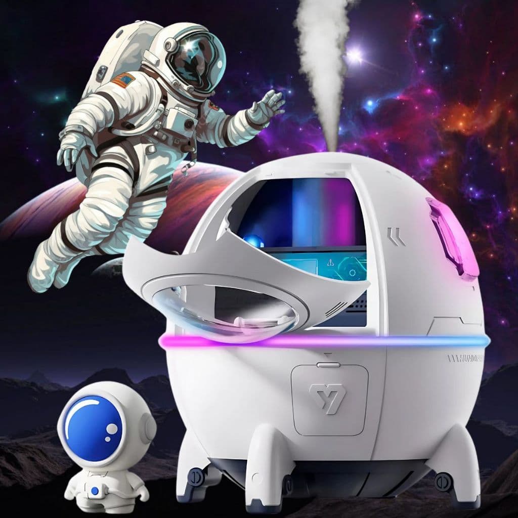 Umidificador Ar Astronauta 220ml Difusor Óleo Essencial Ultrassônico Elétrico Luz LED Pulverizador