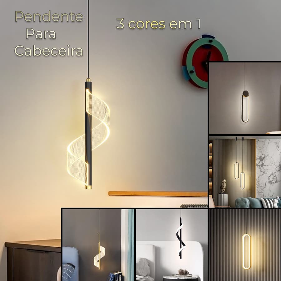 Luminária De Teto Para Quarto Pendente Led Moderna Lustre para Cabeceira, Corredor