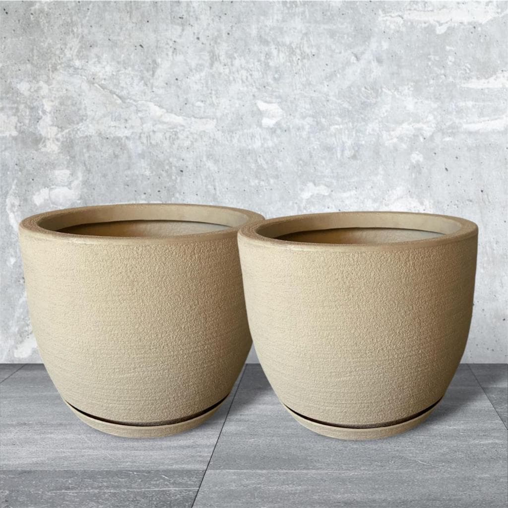 Kit 2 Vasos para Planta Bojo Escovado Nº2 (26x34) em Polietileno