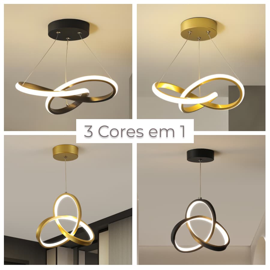 Luminária Pendente de Teto Led Moderna Lustre para Corredor Sala Quarto Cozinha