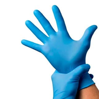 Luva Nitrílica Azul Sem Pó Descartável C/100 Unidades Anvisa PP.P.M.G