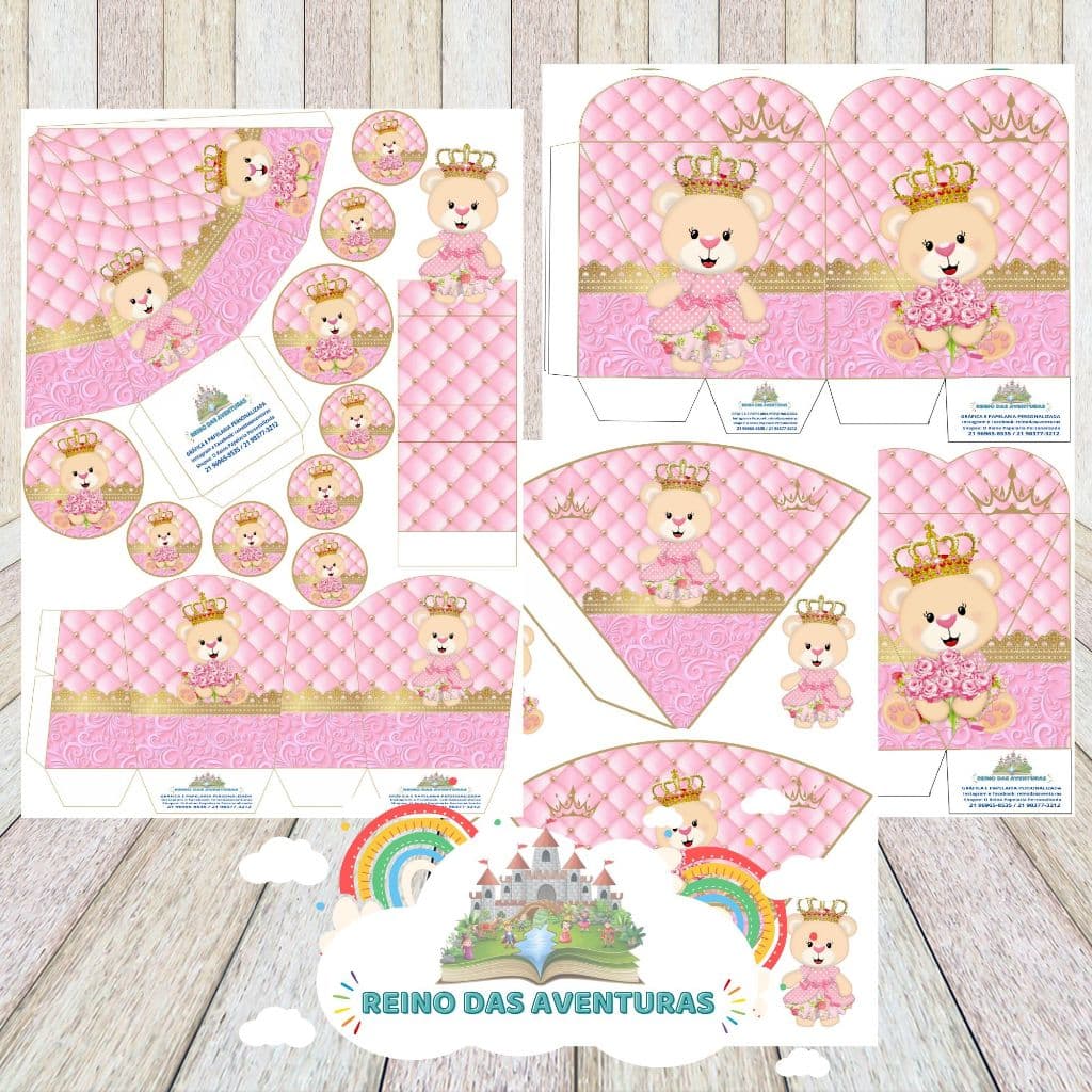 Envio imediato - Kit c/75und lembrancinhas URSA PRINCESA (sem nome)