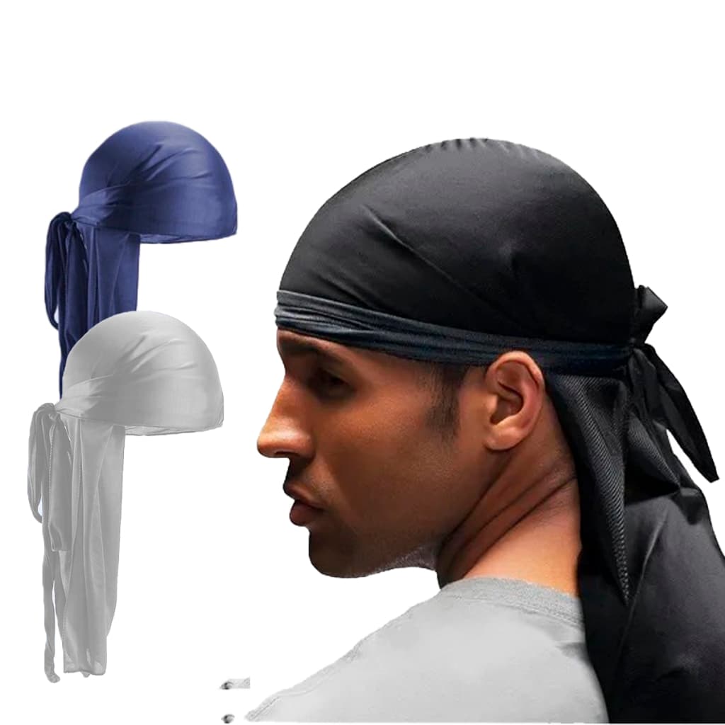 kit 2 Durag dureg bandana 360 waves faixa